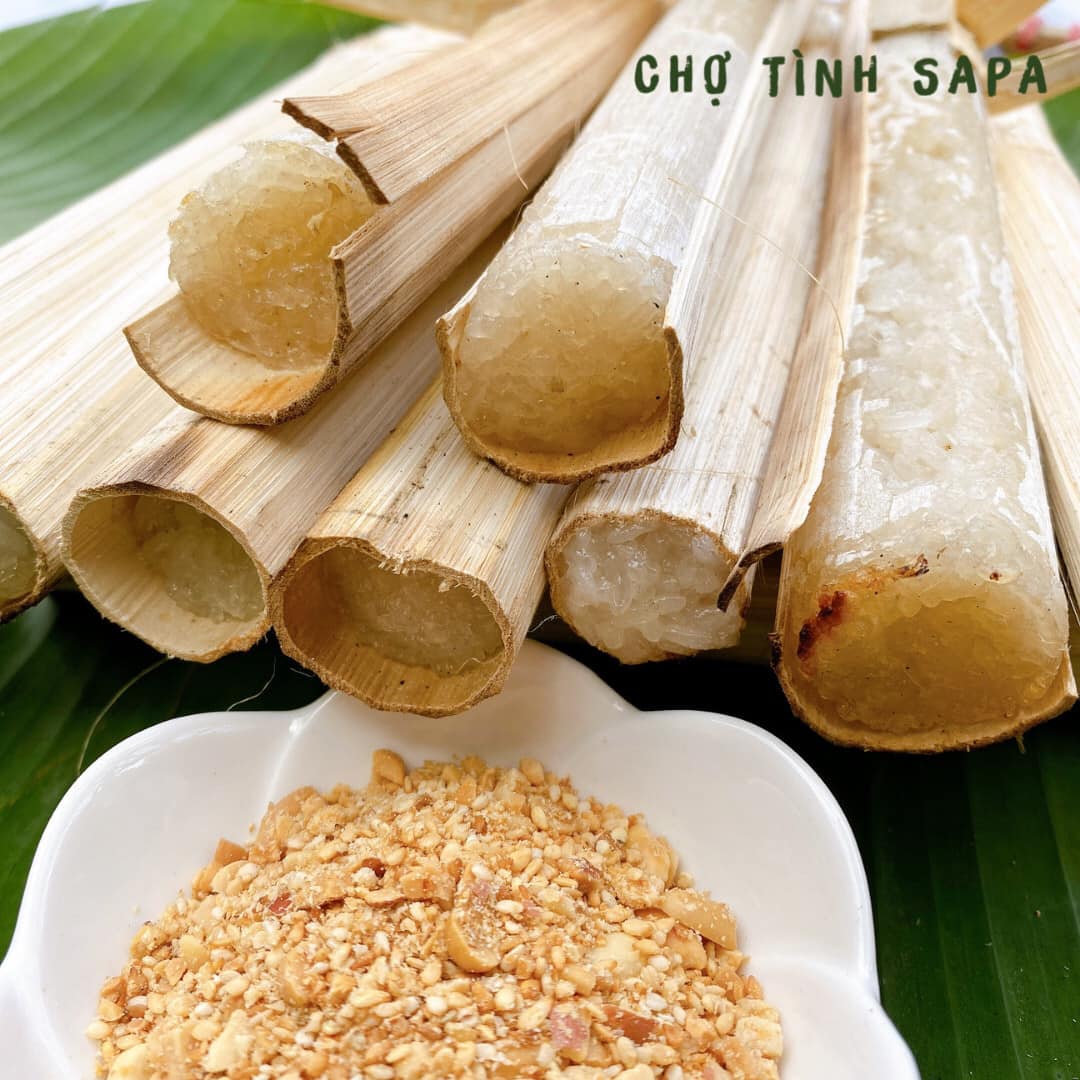 Cơm lam chấm muối vừng